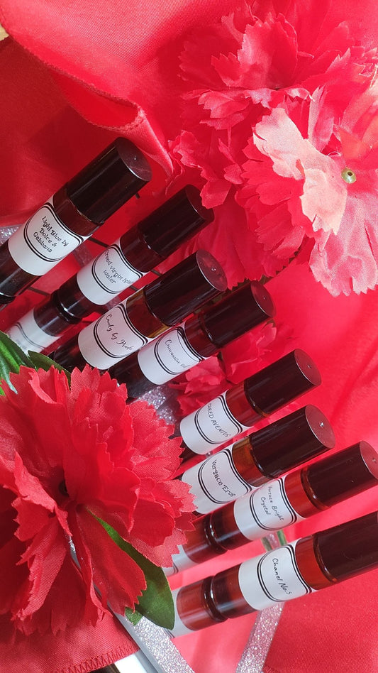 We offer many scented products like Whipped Tallow-Shea Butters and scented body oils like, Relenting (our version of Creed Aventus), Light Blue by Dolce & Gabbana, Versace Eros, Surprise me Bae, Chanel No.5, Candy by Prada, Cinnamon oil and many more!